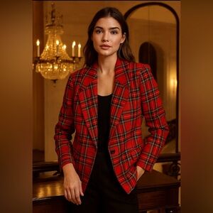 J. Crew Red Plaid Blazer